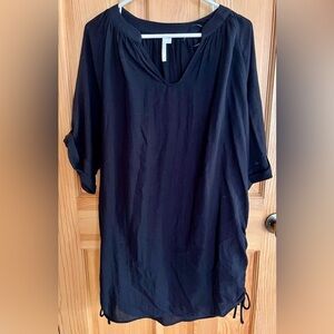 Seafolly Australia Trendy Black Tunic Swimsuit Cover Loungewear Dress SZ Medium